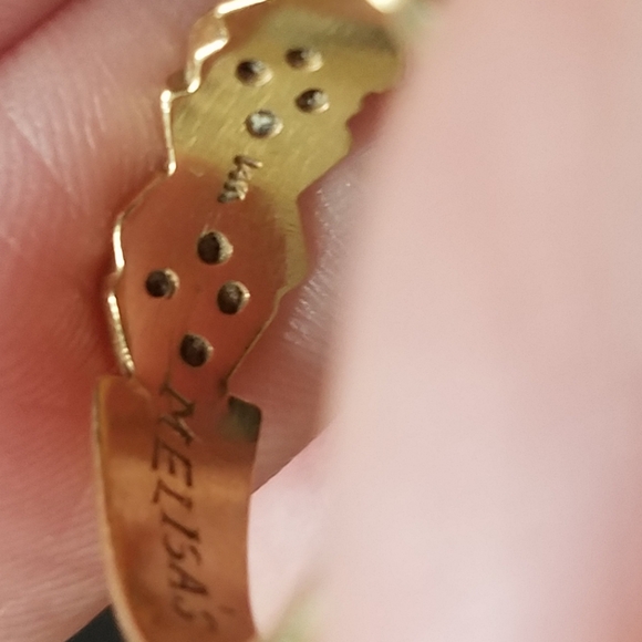 Beautiful 14k solid gold band ring w/diamonds Melisa's Finally yours - Picture 12 of 17